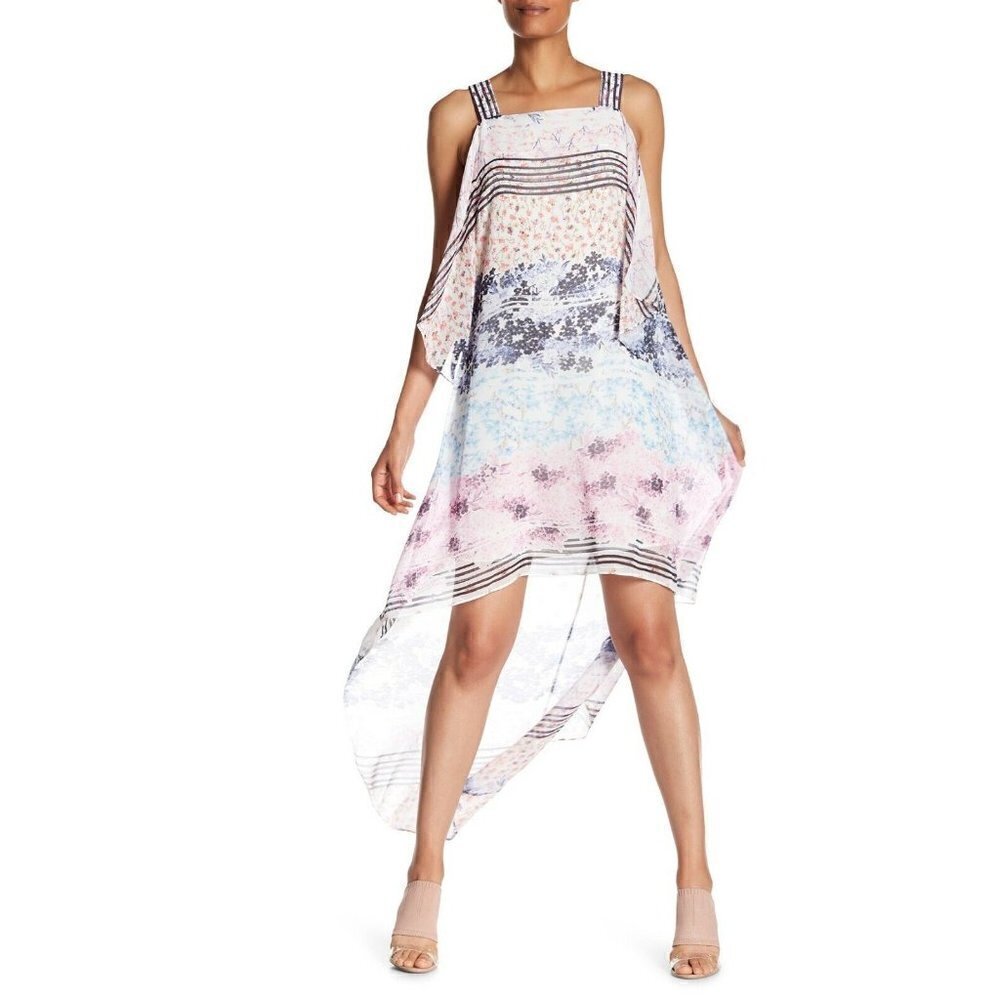 BCBGMAXAZRIA Womens Aaric Floral Hi Lo Asymmetrical Dress Size XS - Picture 1 of 11